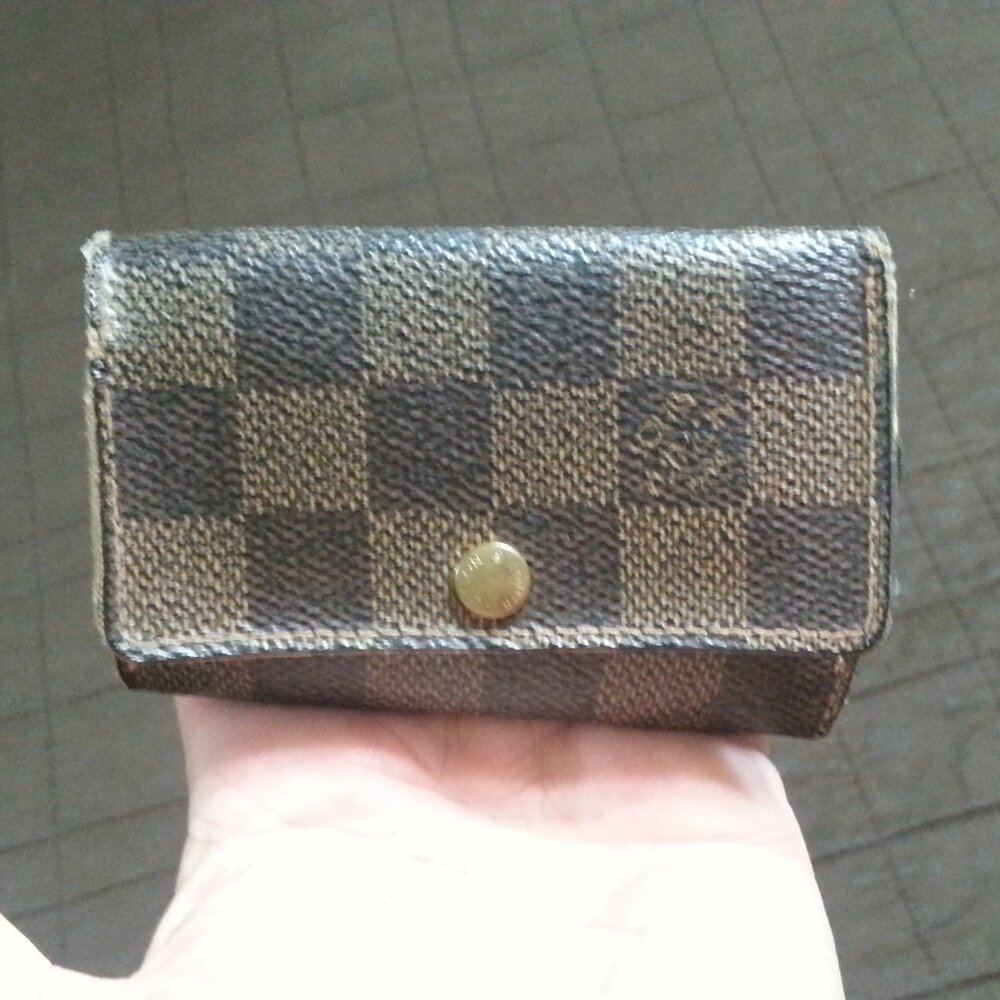 Vintage LV Louis Vuitton Damier Ebeine Leather Key Holder Case Unisex Men's